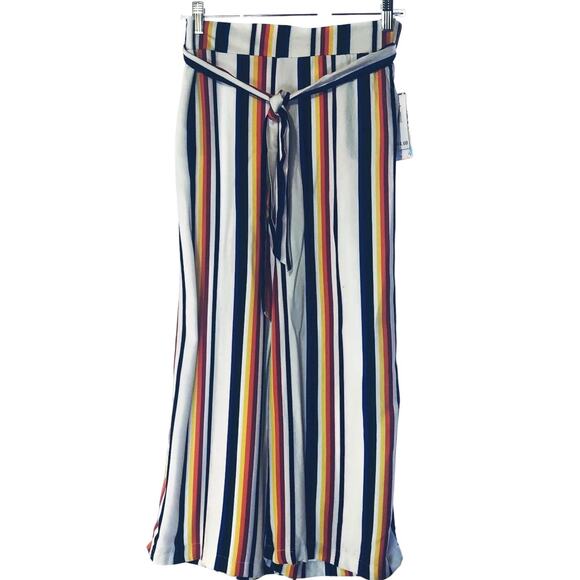 Harmony + Havoc Palazzo Wide Leg Striped Trouser Pants Size 7 Rainbow Boho - Picture 1 of 8